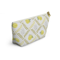 Lemon Tile Accessory Pouch w T-bottom in Yellow